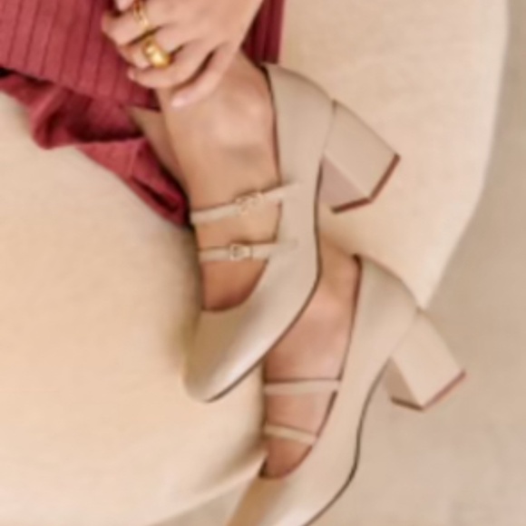 Sezane Soline Mary Janes Light Beige Varnish - Size 6,5 - Picture 2 of 5